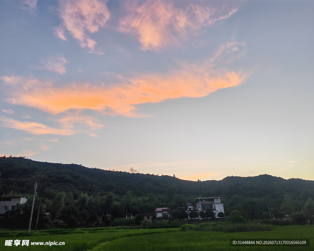 乡村日暮美景
