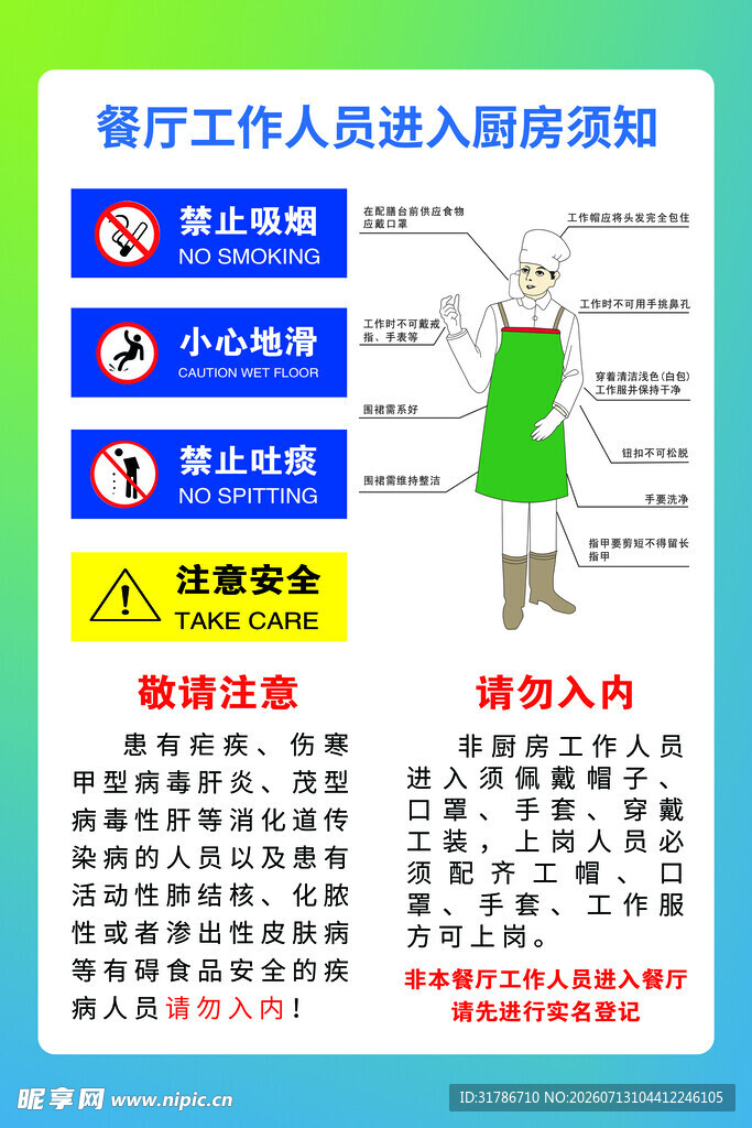进入厨房须知