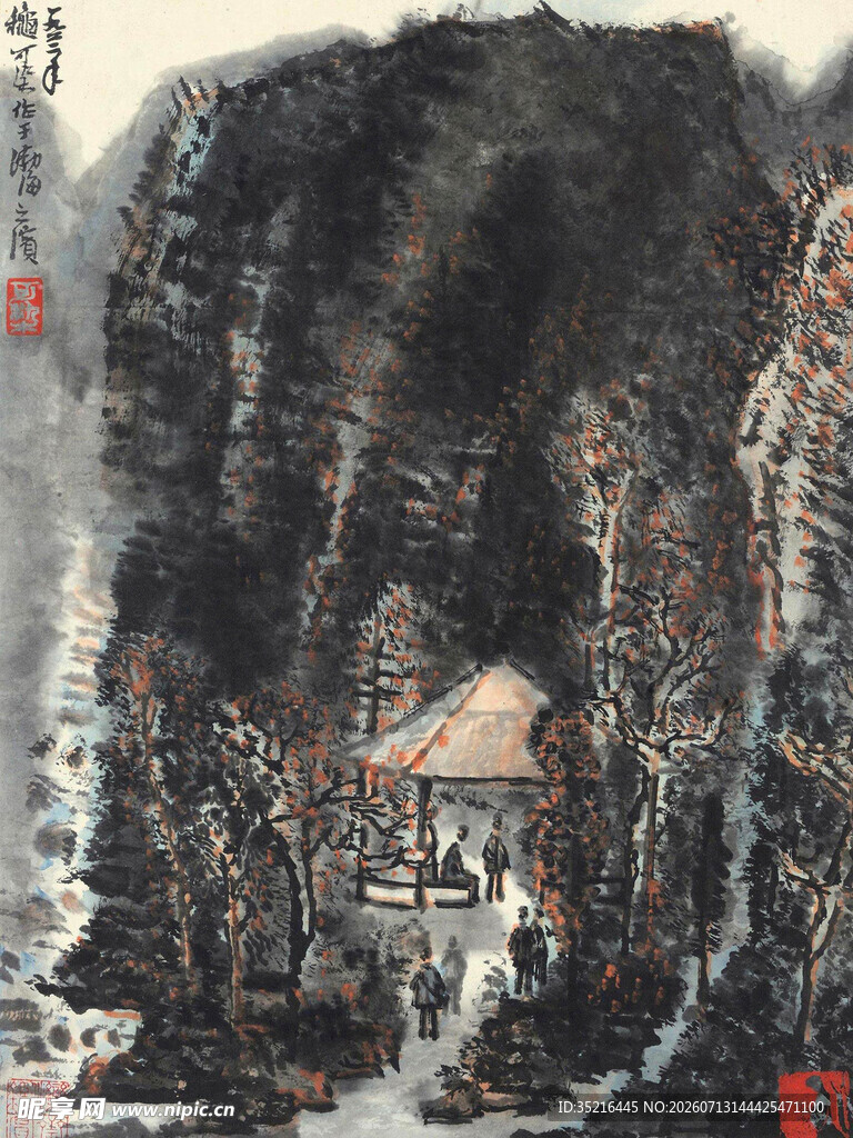 水墨山水间的静谧小屋