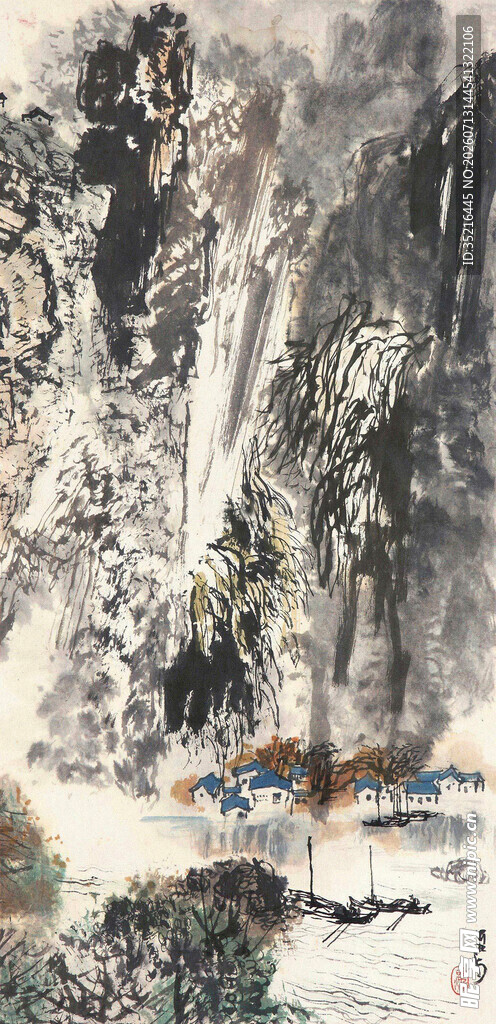 水墨山水间的诗意景致