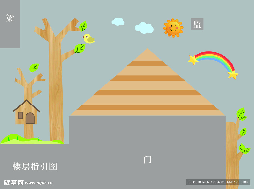 幼儿园楼道门环创文化墙