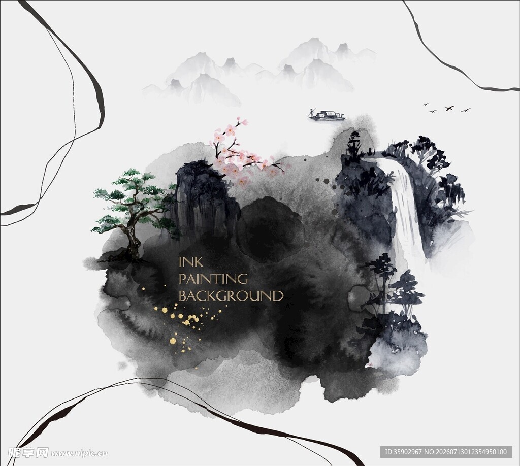 水墨山水意境图