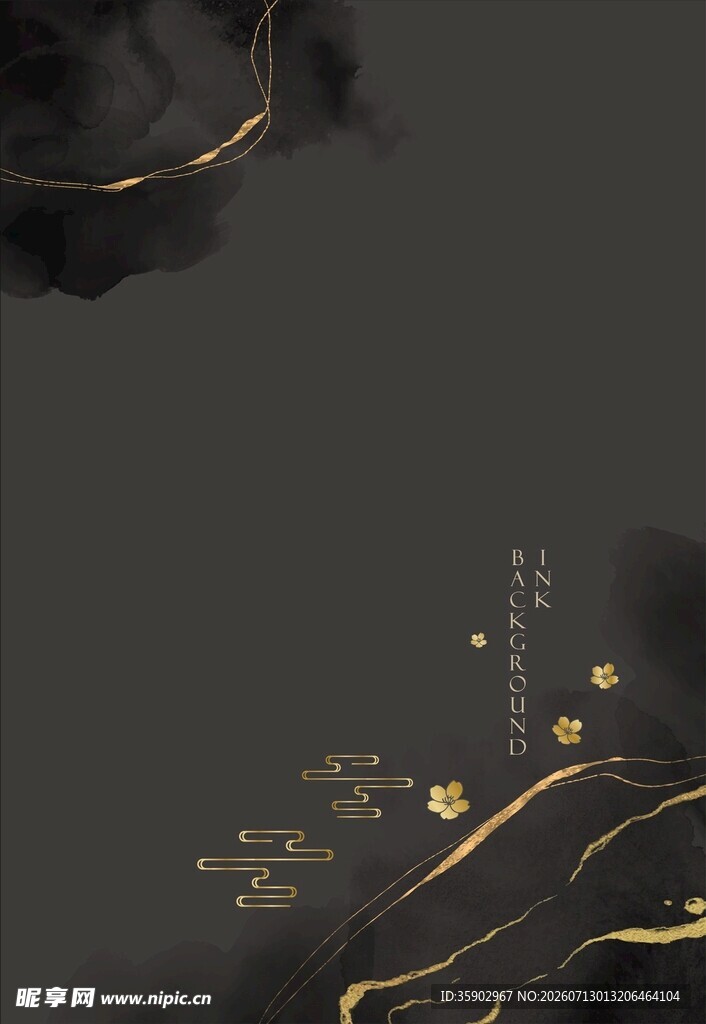黑金中式抽象艺术背景图