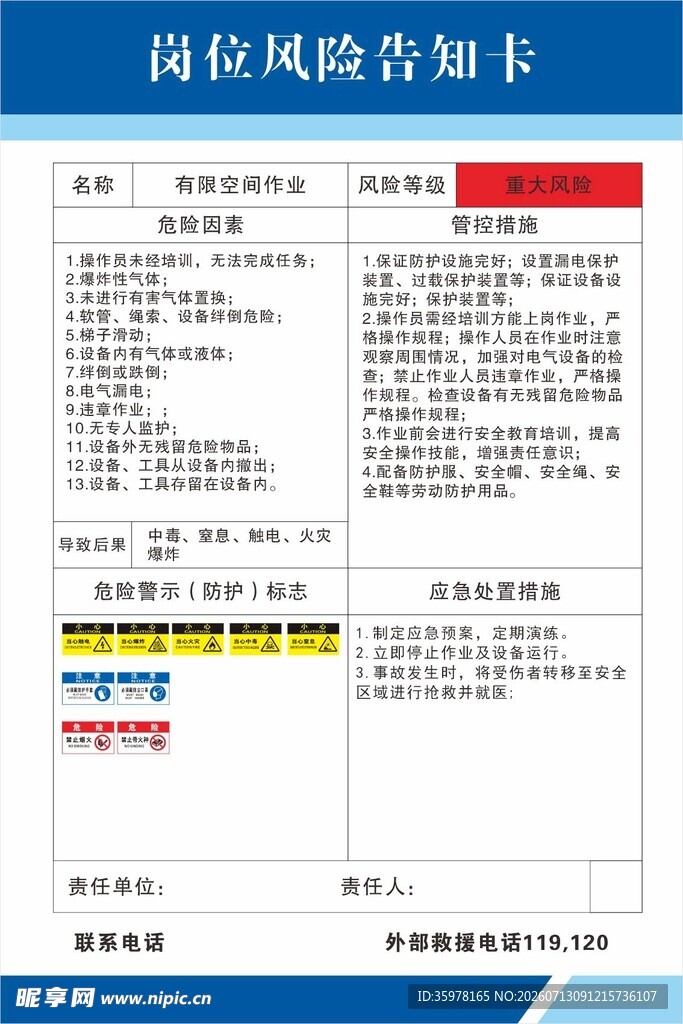 岗位风险告知卡