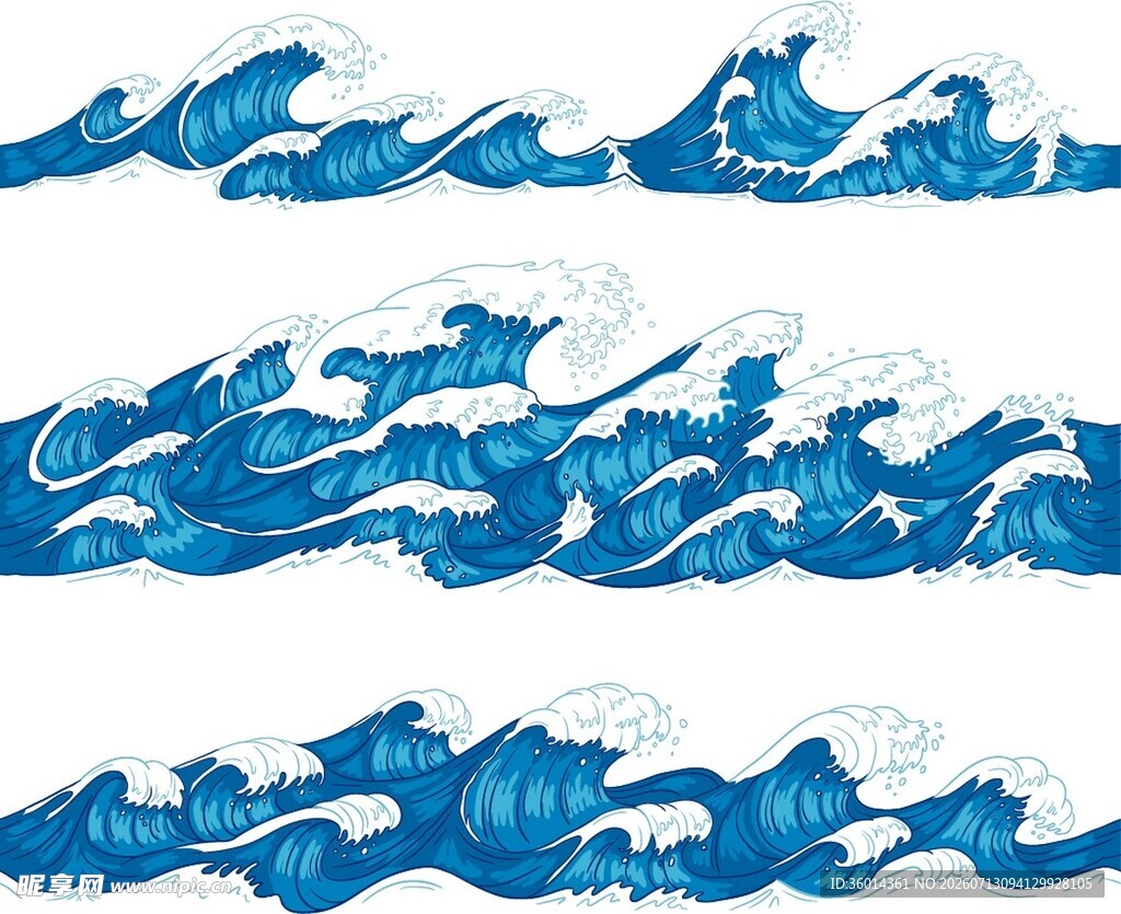 蓝色海浪图案