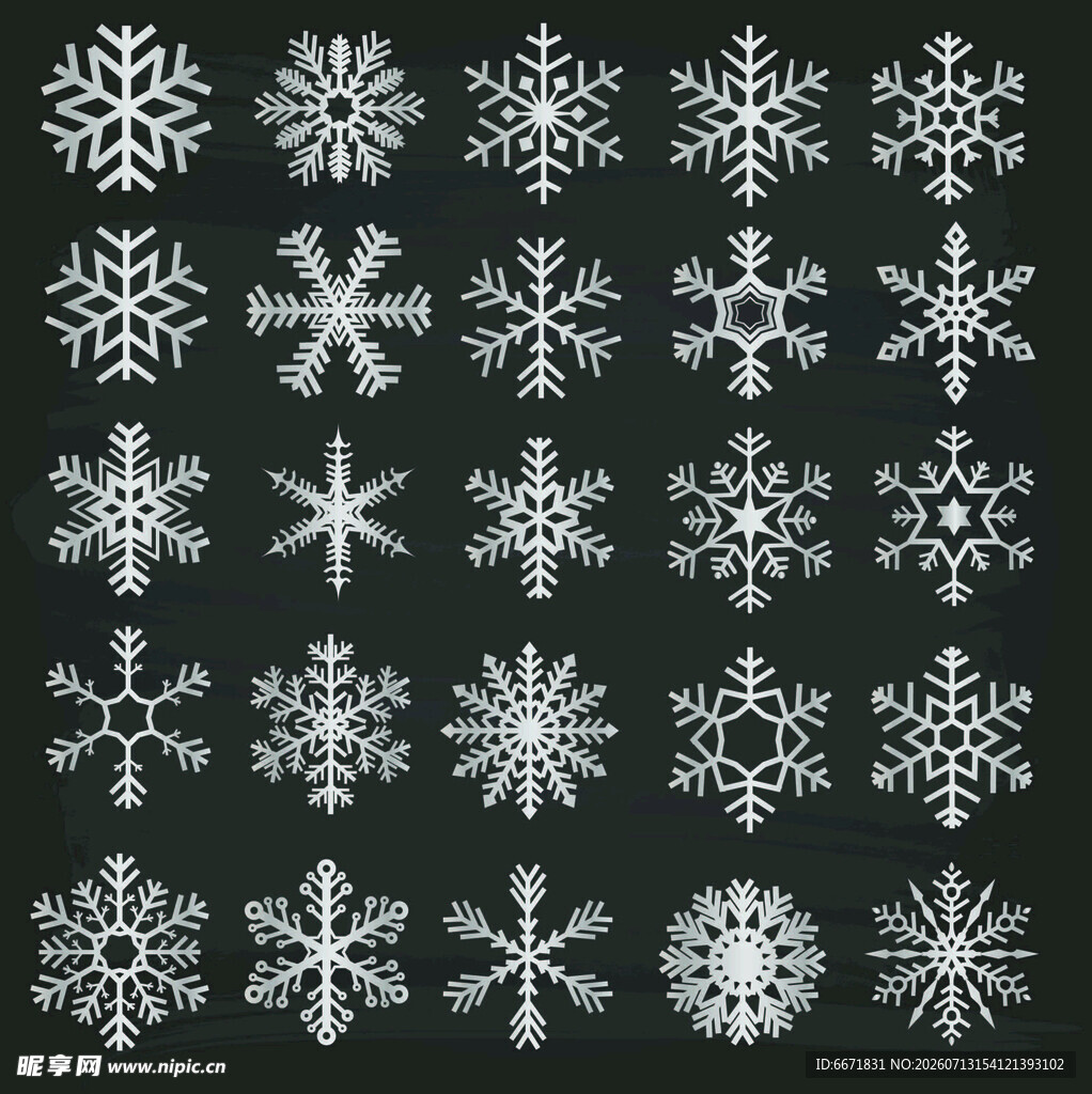 多样雪花图案集合