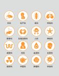 橙色医疗图标集合