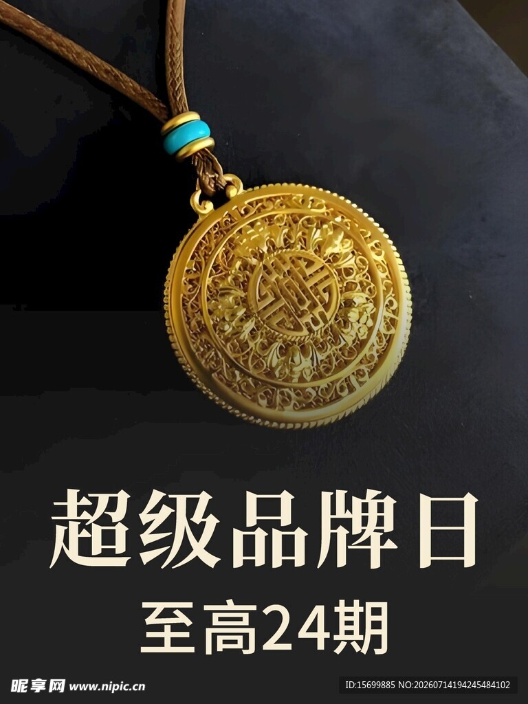 精美金色吊坠