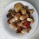 盘中多样蘑菇