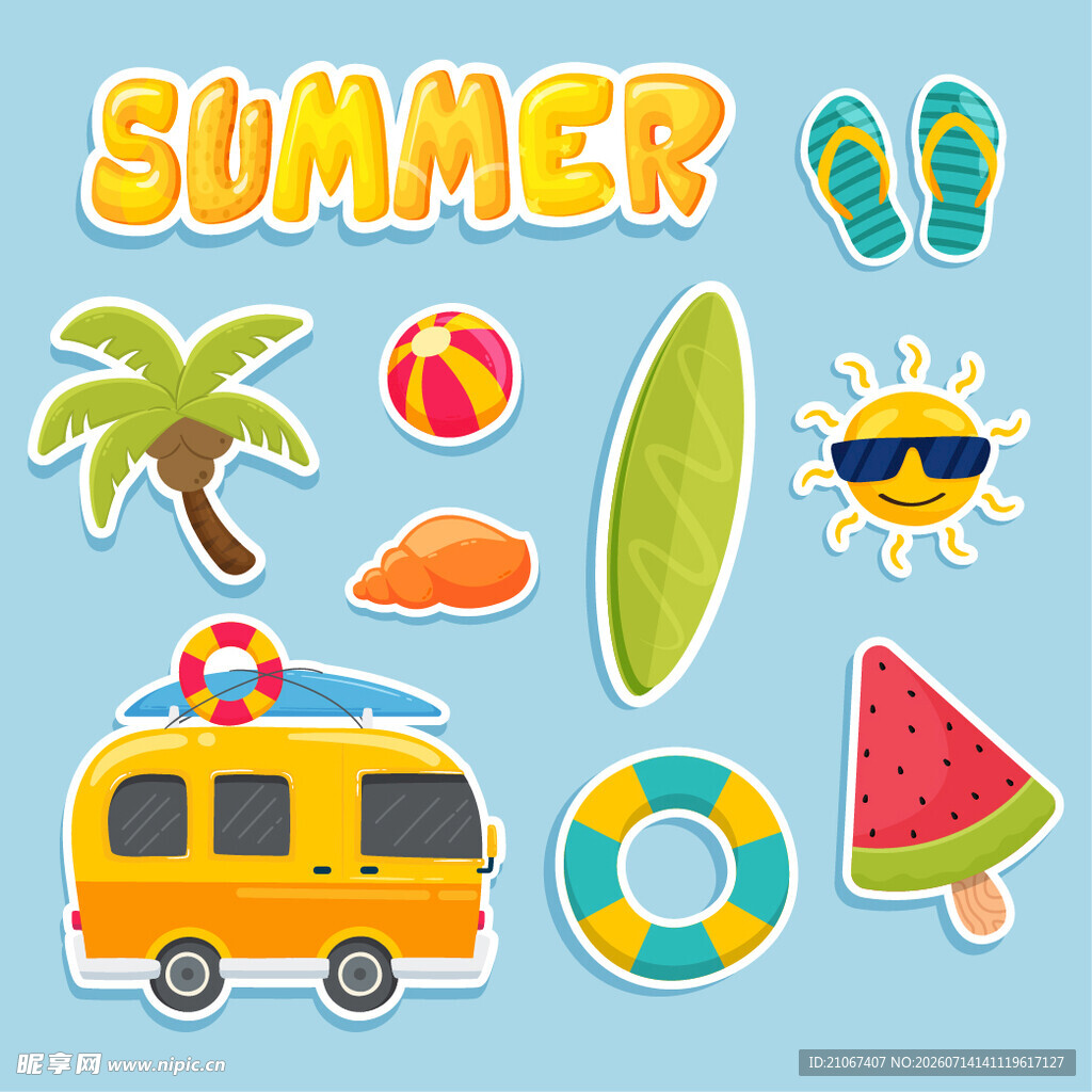 夏日度假元素集合