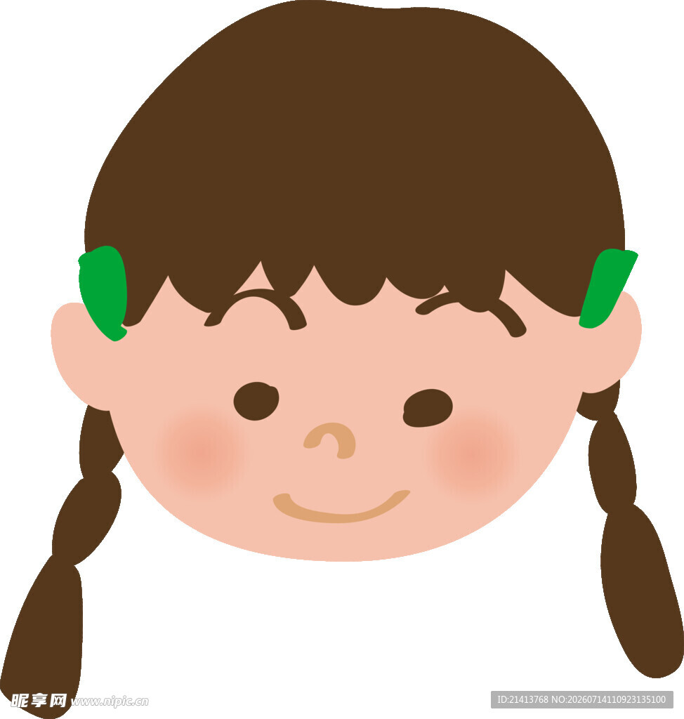 扎双辫的可爱小女孩