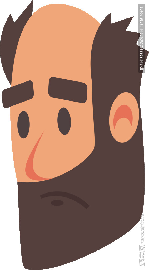 愁容满面的络腮胡男子