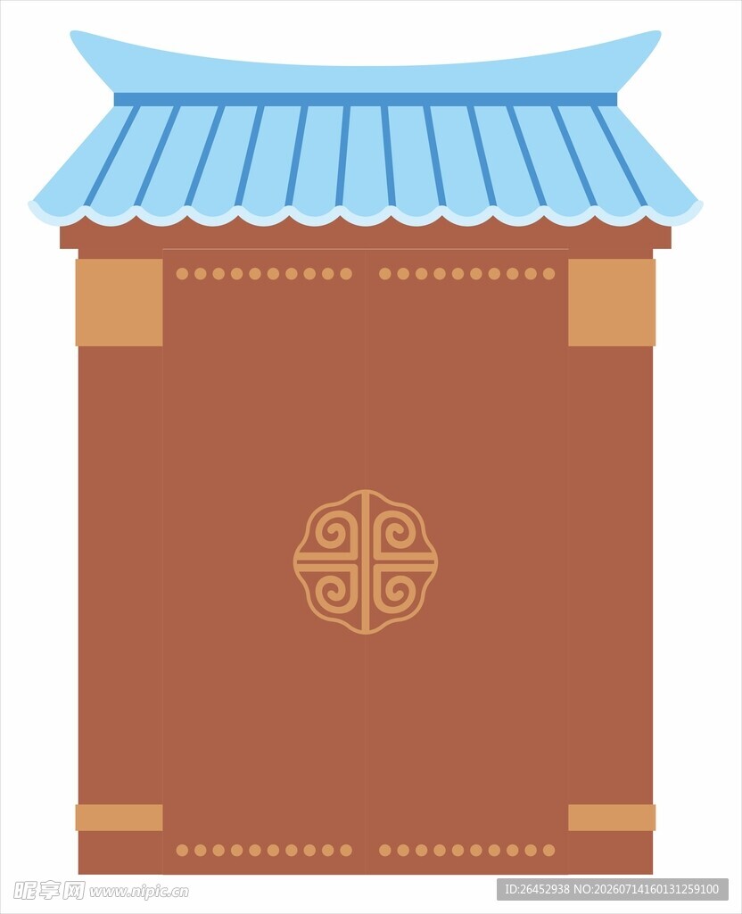 中式传统建筑门