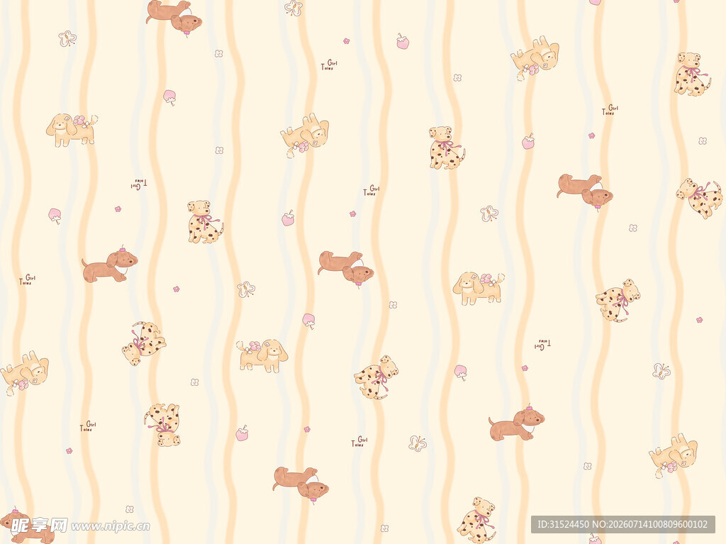 卡通小鱼花纹背景图案