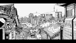 城市建筑黑白手绘景观