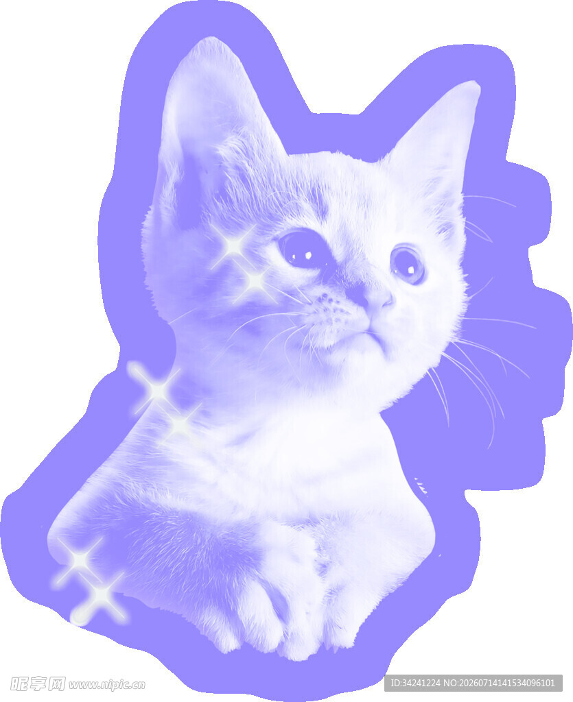 可爱紫调猫咪头像