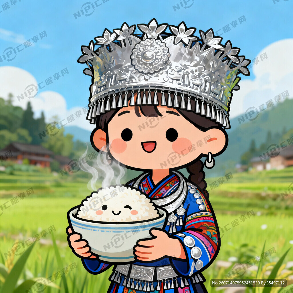 戴着银饰 卡通图