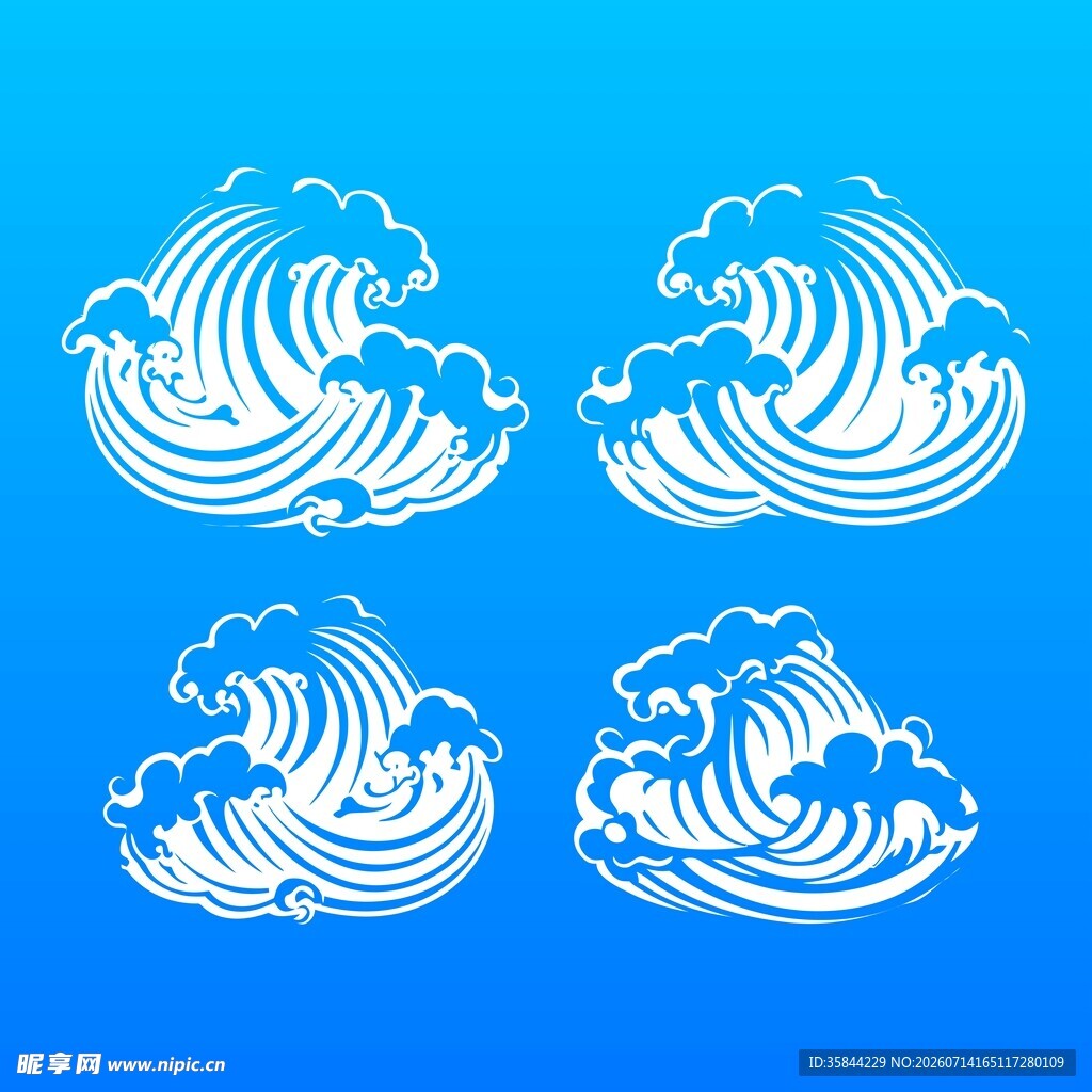 国风浪纹素材