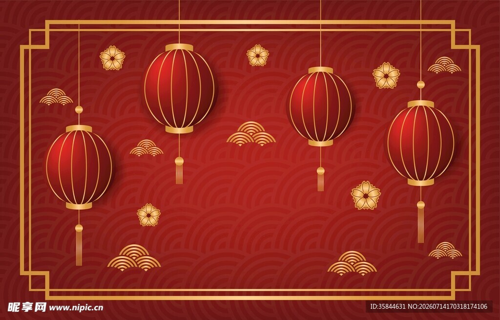 新春灯笼背景