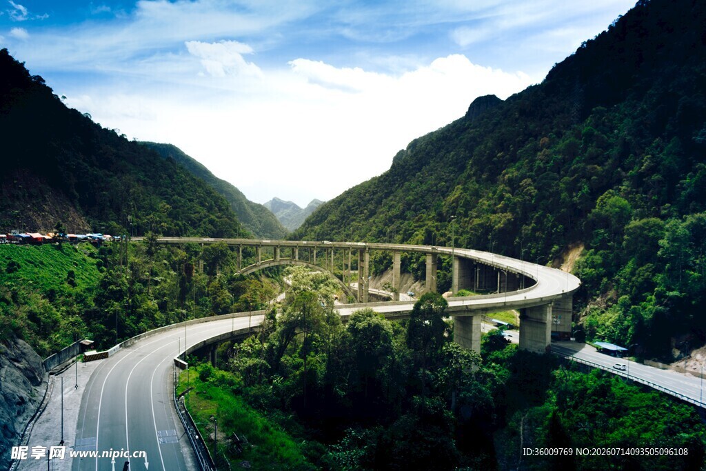 山间蜿蜒公路美景
