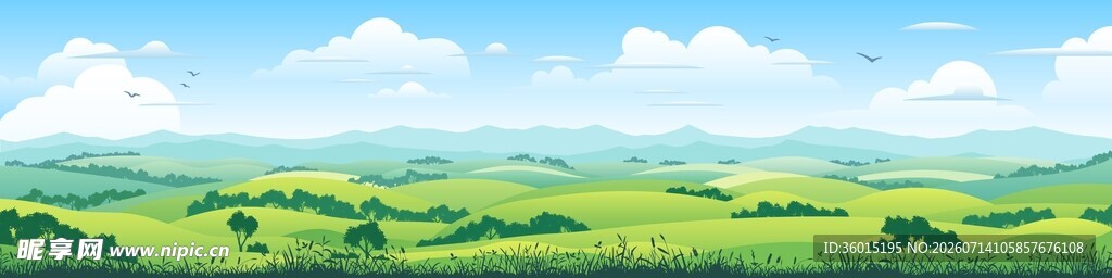 草原风景插画