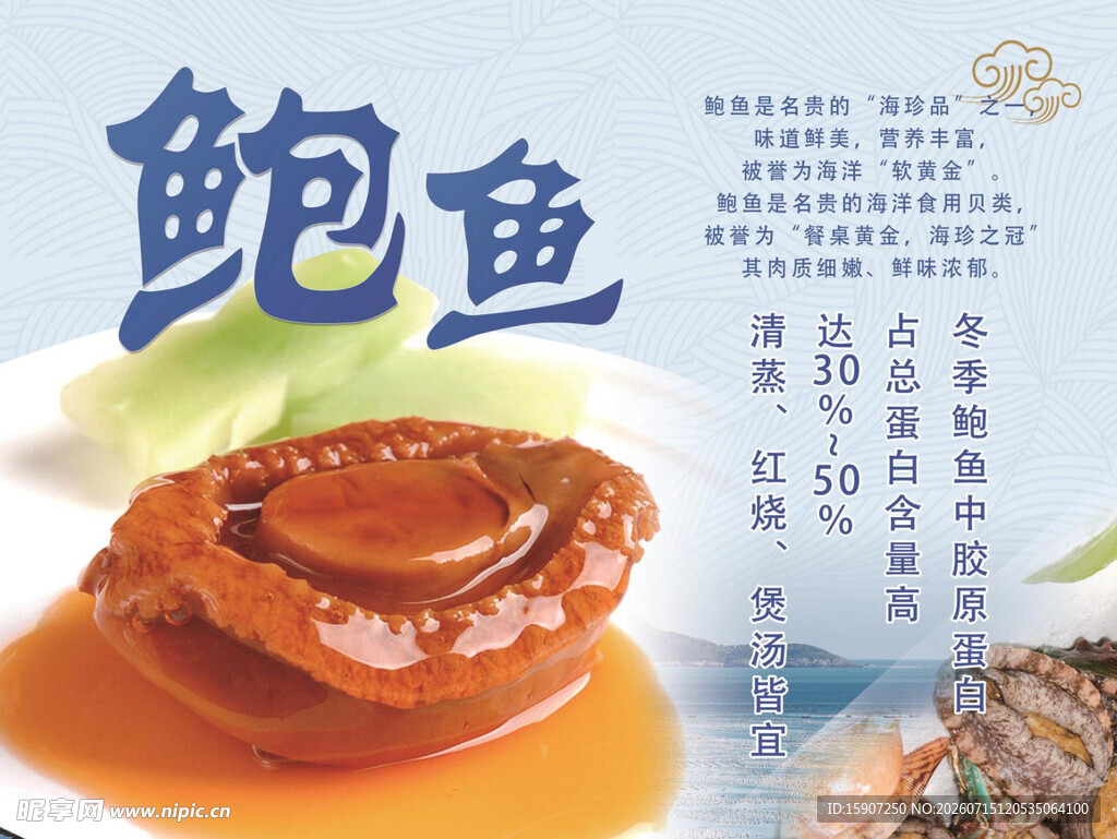 美味鲍鱼佳肴展示