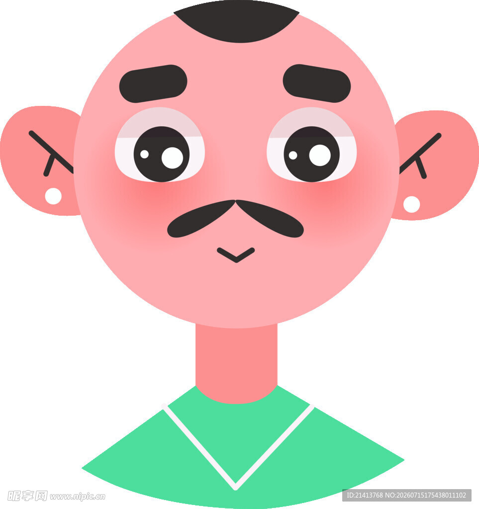 卡通小胡子男子形象