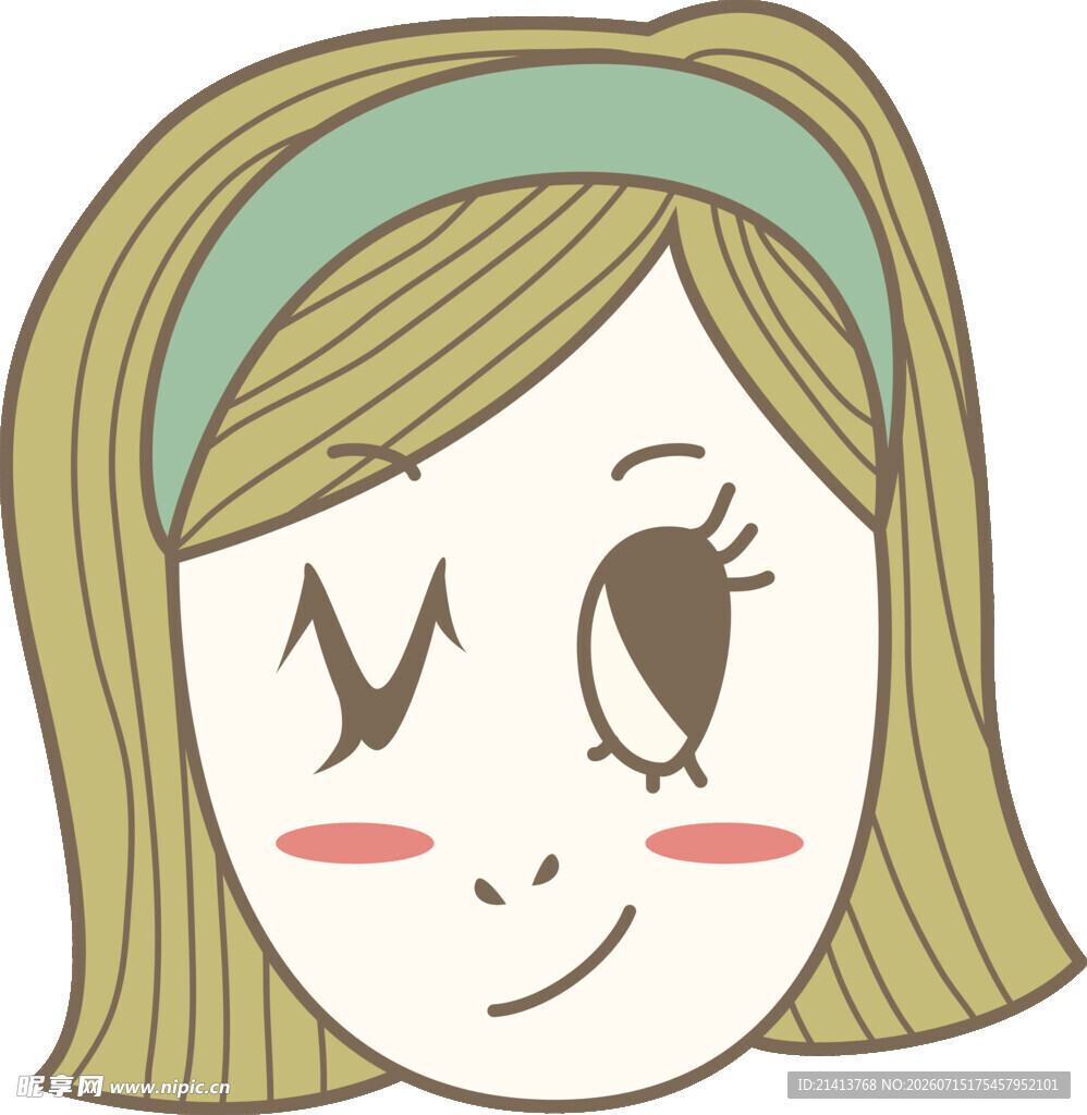 俏皮眨眼女孩头像
