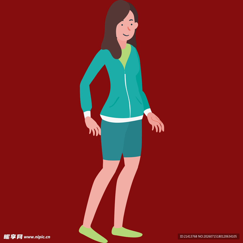身着运动装的女性形象