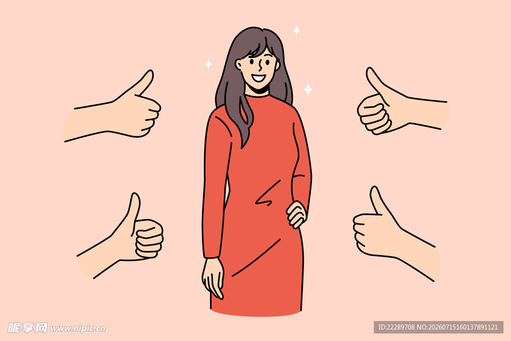 红衣女子获众人点赞