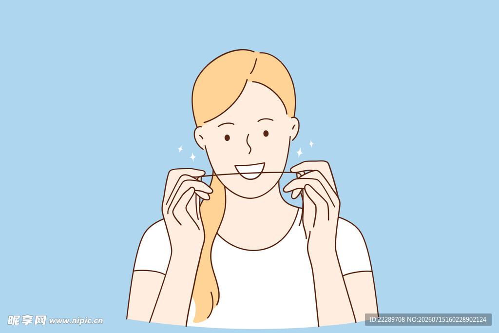 女孩双手拉开口部做检查