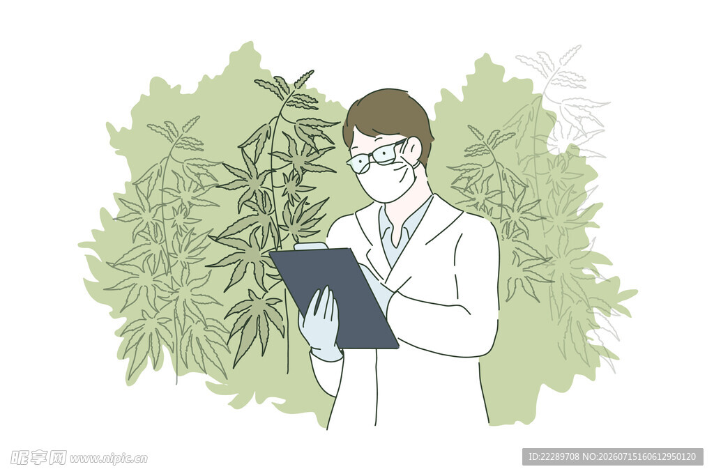 植物科研人员记录观察数据