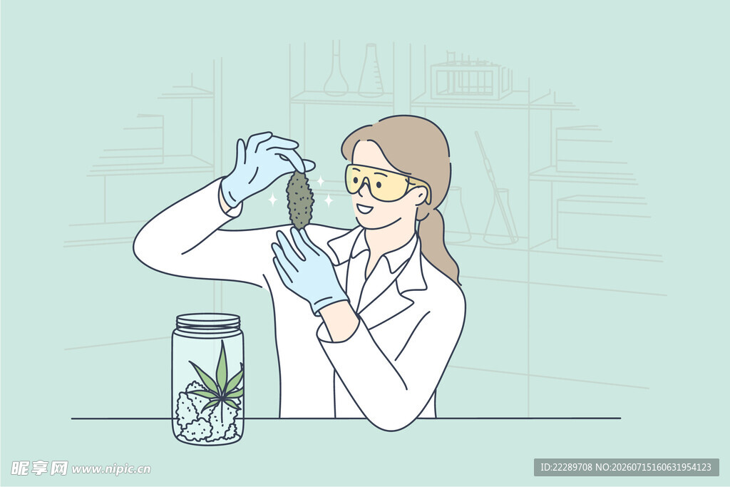 女科学家专注做植物实验