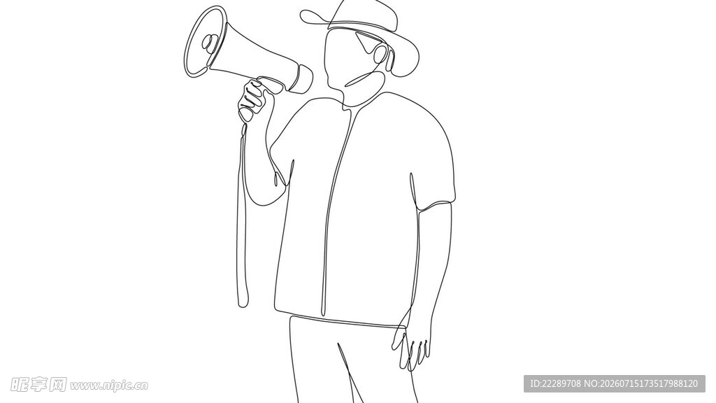 男子手持扩音器讲话