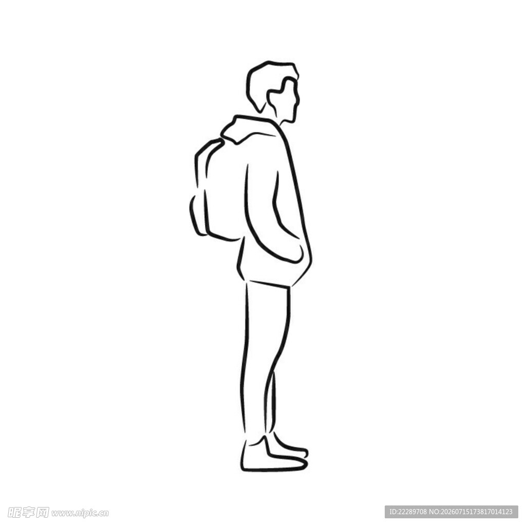 背着背包站立的男子