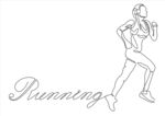 跑步运动人物线条插画
