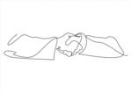 手牵手线条画
