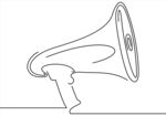 手绘扩音喇叭轮廓图