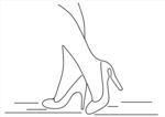 优雅高跟鞋女性脚部线条