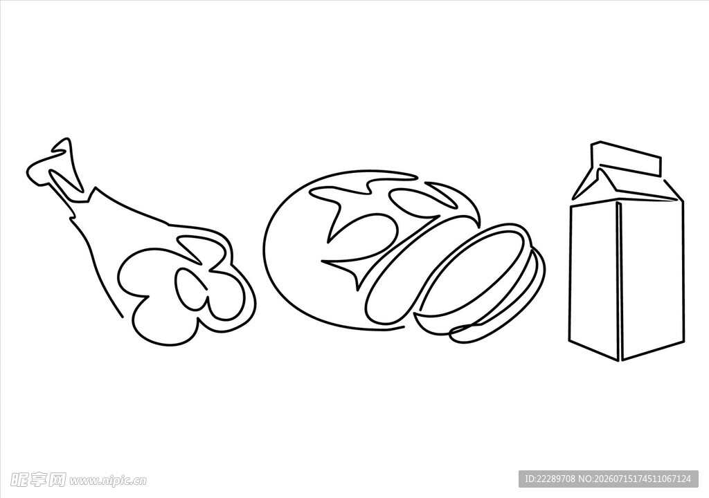 简笔画食物与饮品