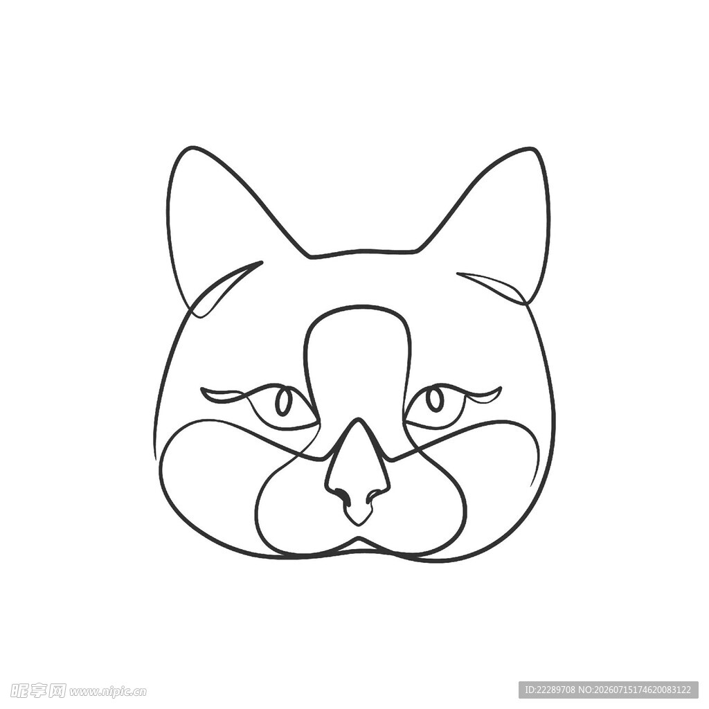 简约线条风猫咪头像