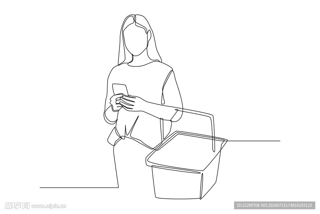 手持物品的女性轮廓图