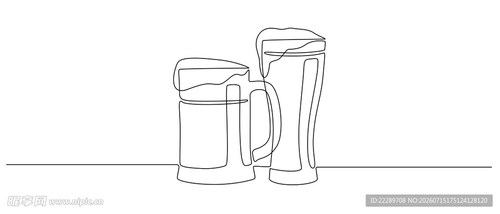 简约线条风格的杯子设计图