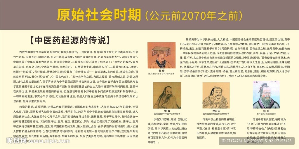 中医药起源传说 原始社会时期