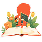 教师节致敬教师插画免抠
