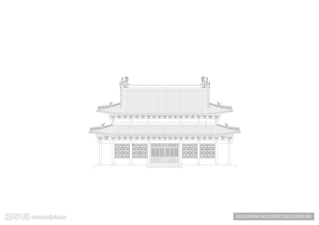 中式古建筑模型