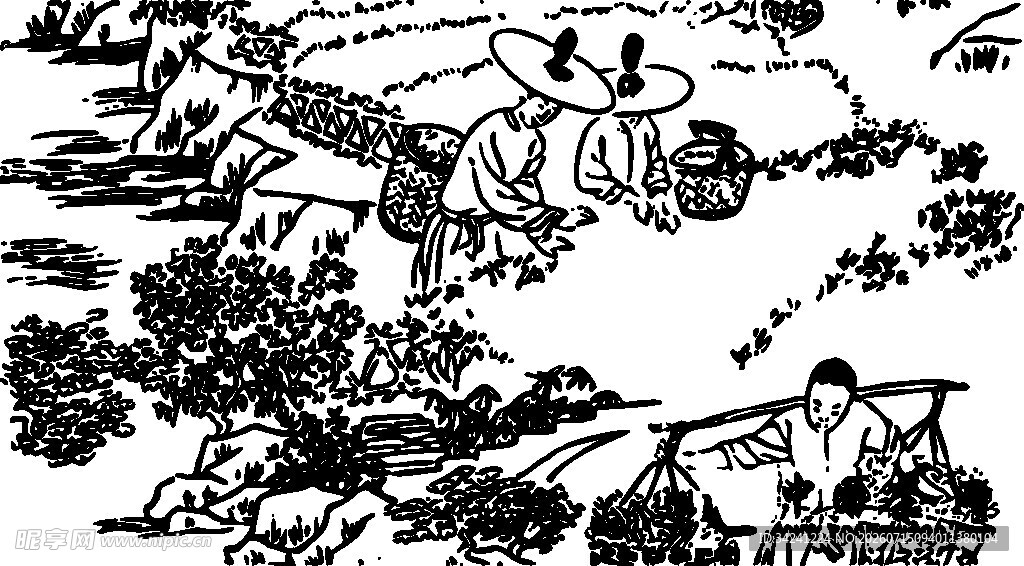 古代农耕劳作场景图