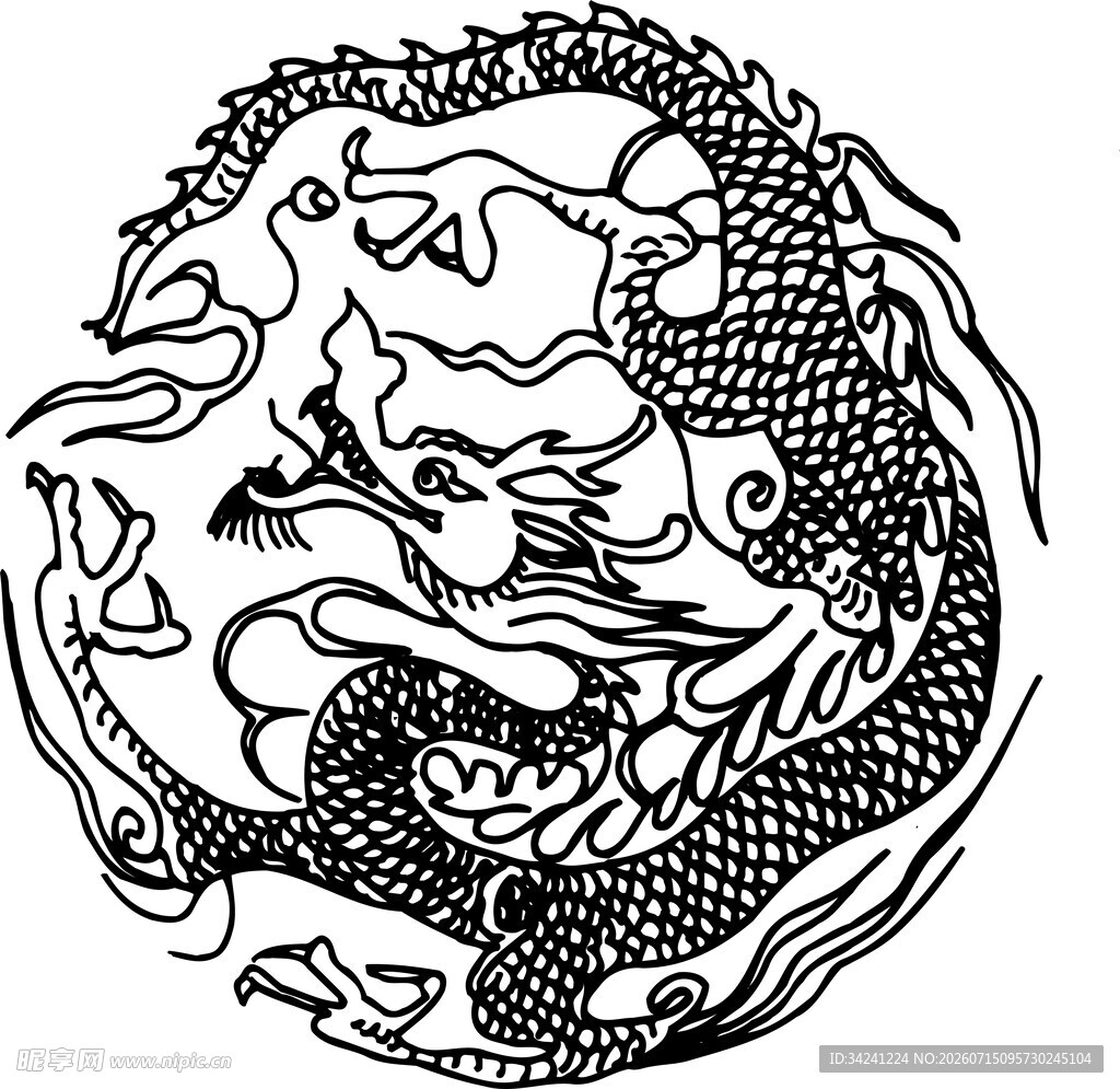 传统中式龙纹图案设计