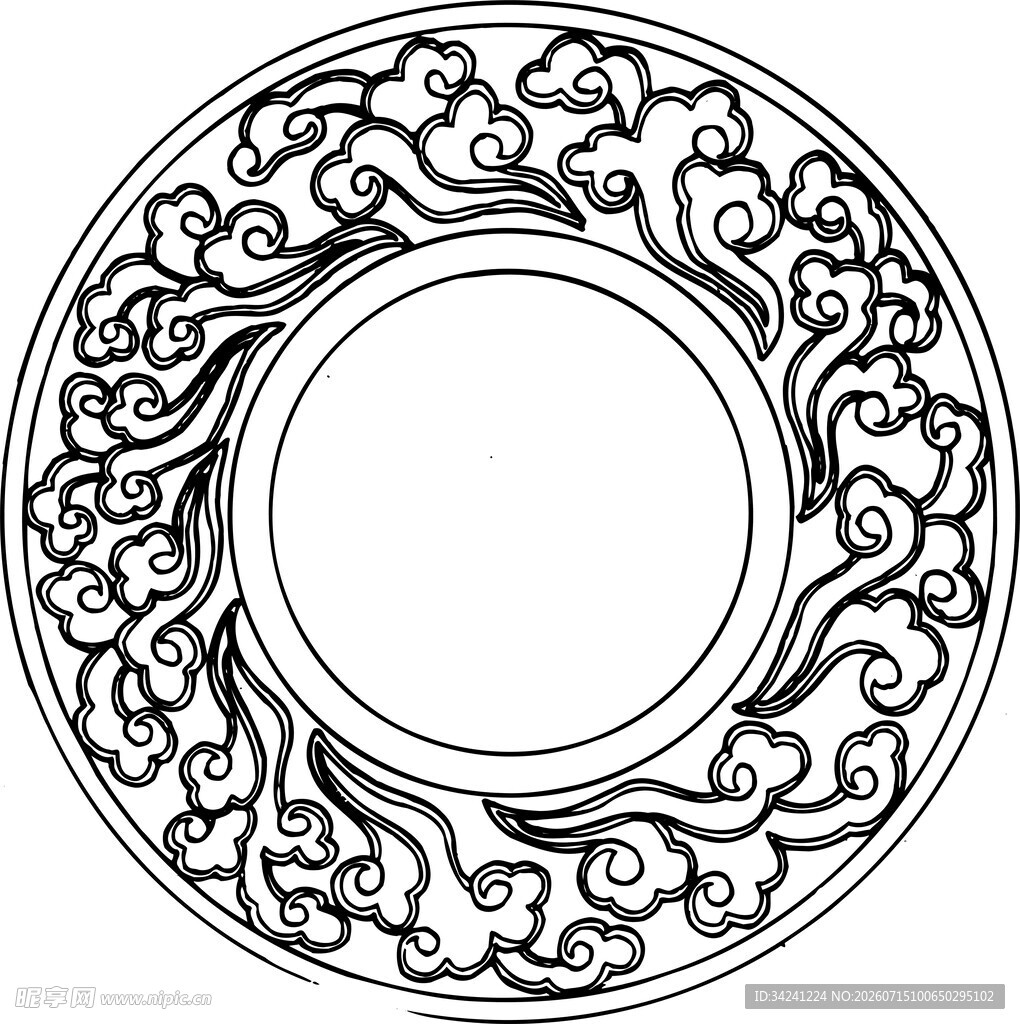 圆形中式传统花纹图案