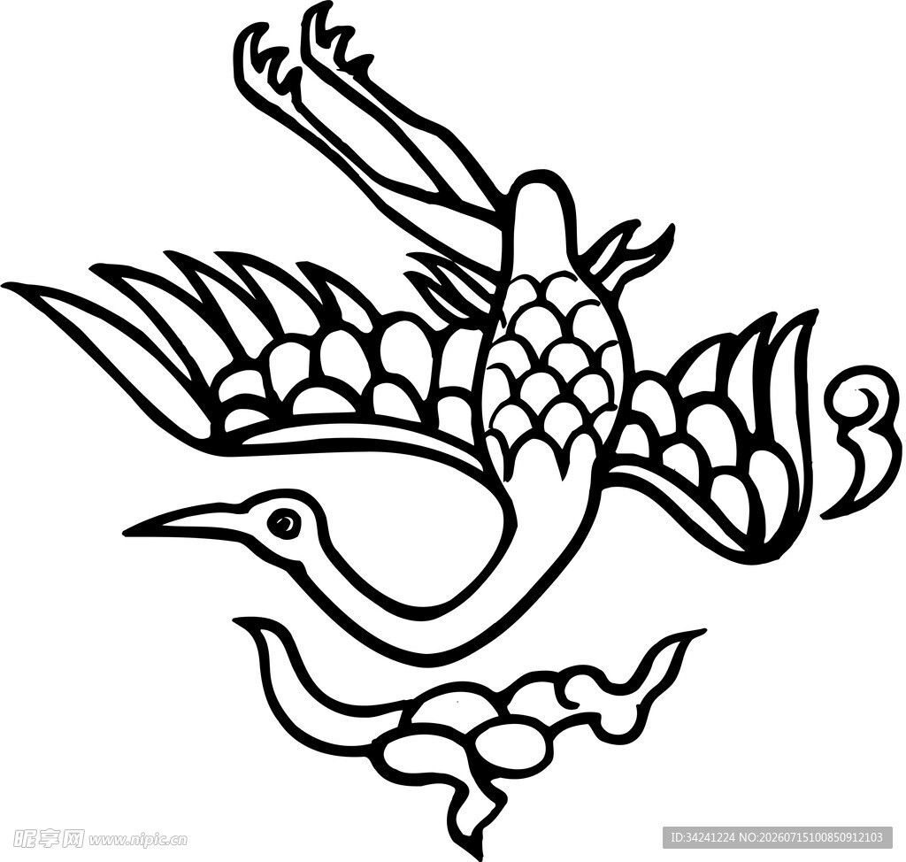 传统中式仙鹤图案